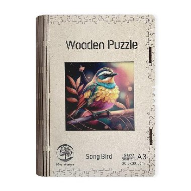 Dřevěné puzzle Song bird A3