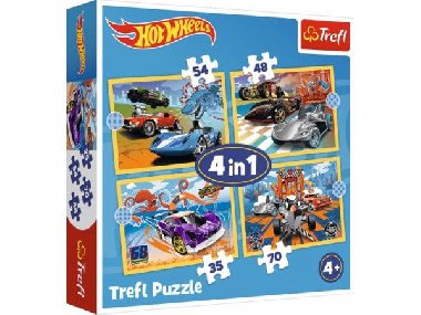 Puzzle Autíčka Hot Wheels 4v1 - Trefl