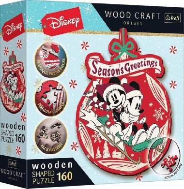 Wood Craft Origin puzzle Vánoční dobrodružství Mickeyho a Minnie