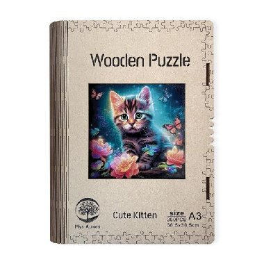 Dřěvěné puzzle - Kotě A3 - neuveden