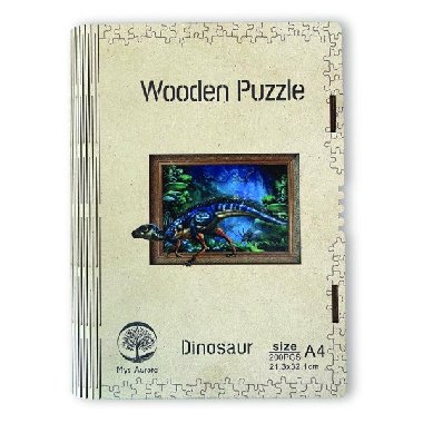 Dřěvěné puzzle - Dinosaurus A4 - neuveden