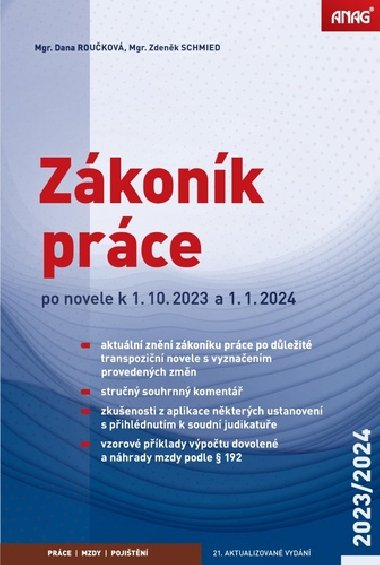 Zákoník práce po novele k 1. 10. 2023 a 1. 1. 2024 - sešit - Dana Roučková; Zdeněk Schmied