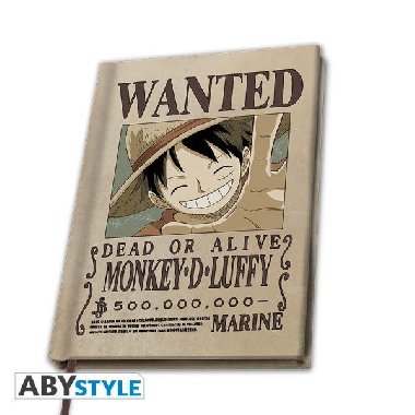 One Piece Zápisník A5 - Wanted Luffy - neuveden