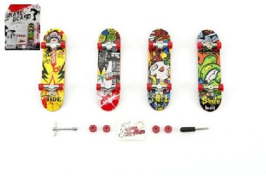 Skateboard prstový šroubovací plast 10 cm s doplňky - mix druhů na kartě - neuveden
