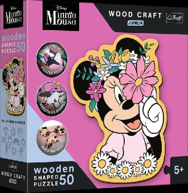 Puzzle Wood Craft Junior Ve světě Minnie Mouse 50 dílků - neuveden