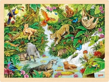 Dřevěné puzzle Džungle 96 dílků