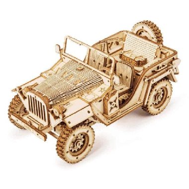 Puzzle 3D Vojenský džíp 369 dílků, dřevěné - neuveden