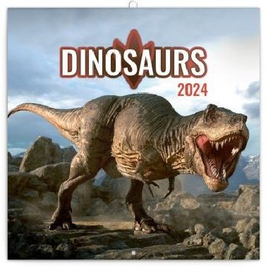 Kalendář 2024 poznámkový: Dinosauři, 30 × 30 cm (západní verze) - neuveden
