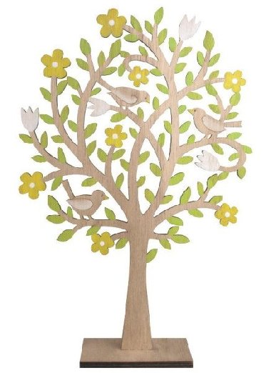 Strom dřevěný se žlutými květy na postavení 30 cm - neuveden