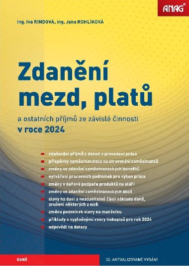 Zdanění mezd, platů a ostatních příjmů ze závislé činnosti v roce 2024 - Jana Rohlíková; Iva Rindová