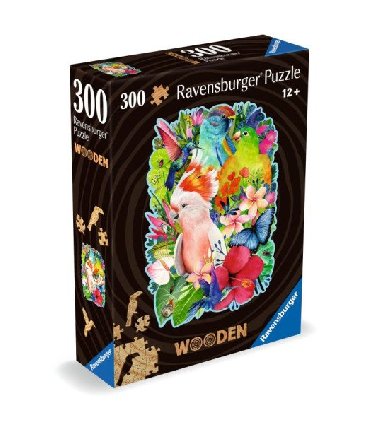Dřevěné puzzle Barevní papoušci 300 dílků - neuveden