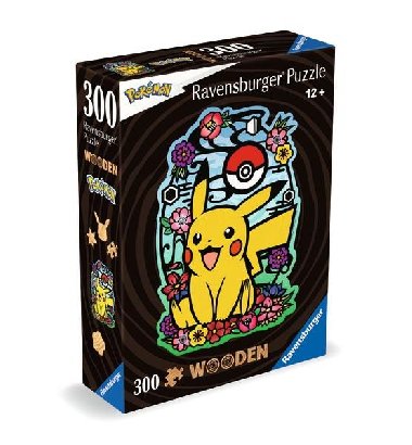 Dřevěné puzzle Pikachu 300 dílků - neuveden