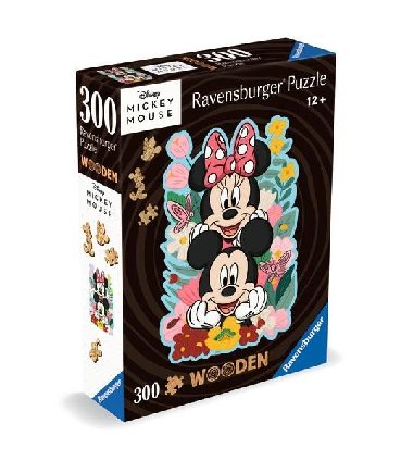 Dřevěné puzzle Disney: Mickey a Minnie 300 dílků - neuveden