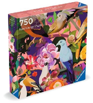 Puzzle Art & Soul: Barevní ptáci a květy 750 dílků - neuveden
