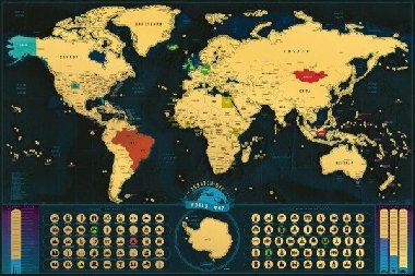 Stírací mapa světa EN - gold classic XXL - neuveden