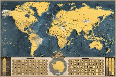 Stírací mapa světa EN - coffee edice XXL - neuveden