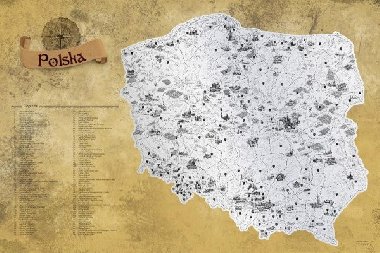 Stírací mapa Polska Deluxe - stříbrná - neuveden