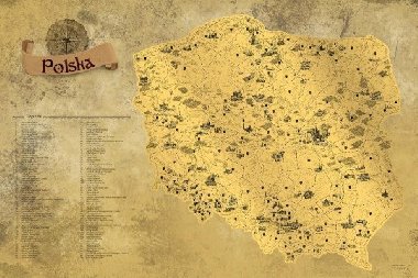 Stírací mapa Polska Deluxe - zlatá - neuveden