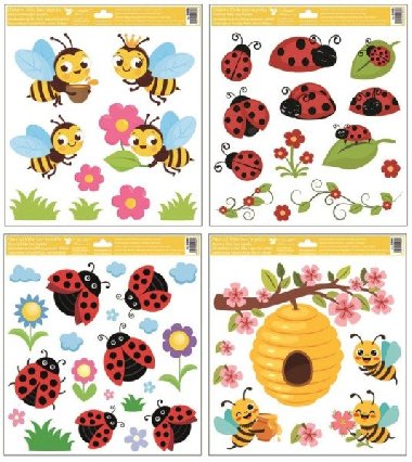 Okenní fólie berušky a včelky 30 x 33,5 cm - neuveden