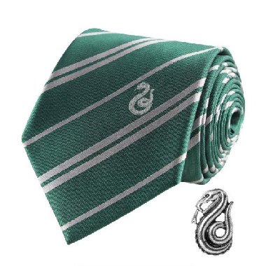 Harry Potter Kravata luxusní a pin v krabičce - Zmijozel - neuveden