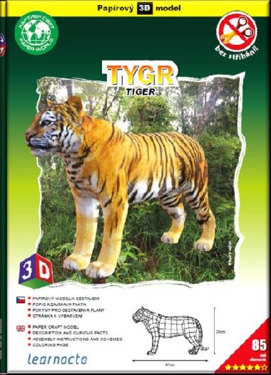 Tygr - Papírový 3D model/85 dílků - neuveden