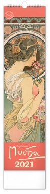 Kalendář 2021 nástěnný: Alfons Mucha, 12 × 48 cm - Alfons Mucha