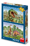 Puzzle 2x48 Souboj dinosaur - Dino Toys
