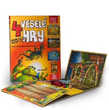4 veselé hry - Leporelo s kostkou a figurkami - Lucie Ernestová