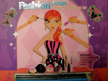 Fashion Girl kreativn skick - Mdn nvrhka (s pastelkami) - 