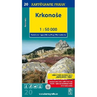 Krkonoše turistická mapa 1:50 000 kartografie 20 - Kartografie Praha