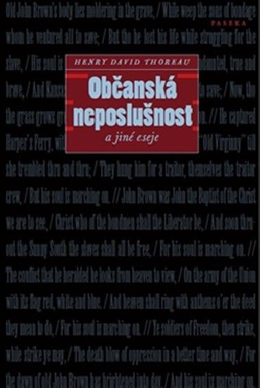 Obansk neposlunost a jin eseje - Henry David Thoreau