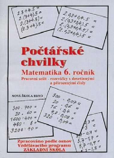 Potsk chvilky matematika 6. ronk pracovn seit - 