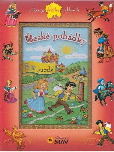 esk pohdky - 8x puzzle, objevuj, skldej a obkresli - 