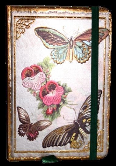 Zpisnk s gumikou 95x140 mm motli - Eden