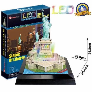 Puzzle 3D Socha Svobody / led - 37 dlk - neuveden