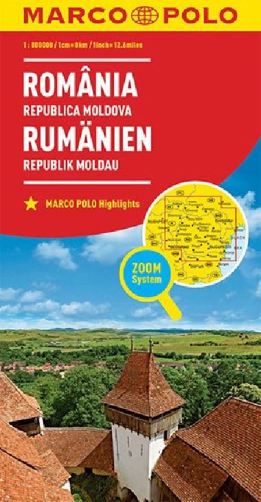 Rumunsko a Moldavsko mapa 1:800 000 - Marco Polo