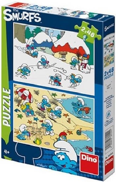 Hraví Šmoulové - puzzle 2x48 - Peyo