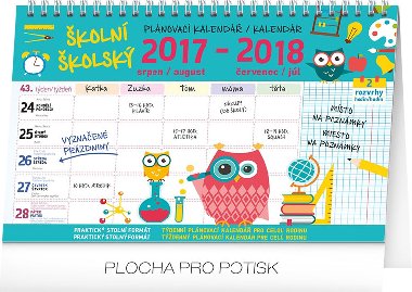 Školní plánovací s háčkem - nástěnný kalendář 2018 - Presco Group