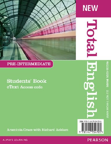 New Total English Pre-Intermediate eText Students Book Access Card - Crace Araminta