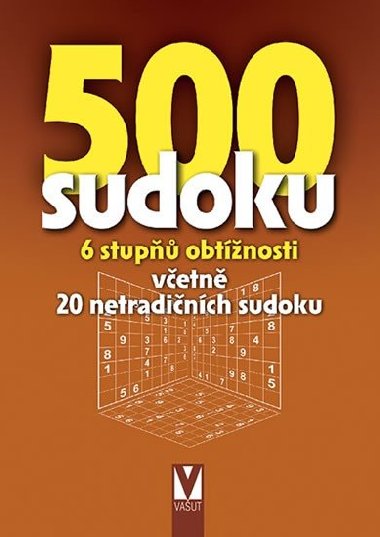 500 sudoku - 6 stupňů obtížnosti (hnědá) - Vašut
