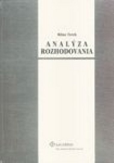 Analza rozhodovania - Milan Terek