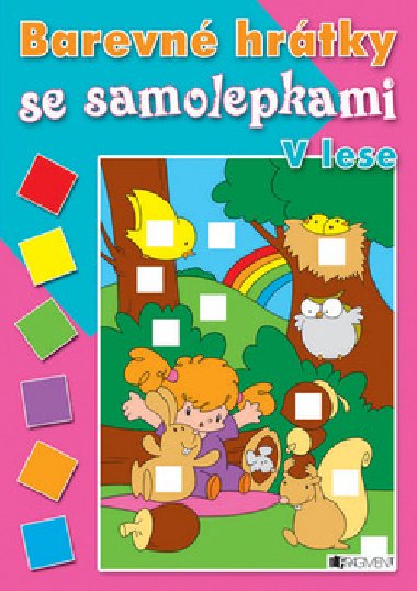 Barevn hrtky se samolepkami v lese - 