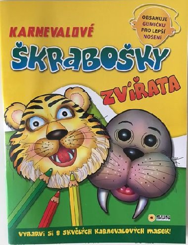 Karnevalové škrabošky - Zvířata - Nakladatelství SUN