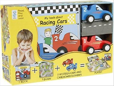 My Little Book about Racing Cars (Book, Wooden Toy & 16-piece Puzzle) - neuveden