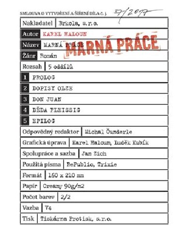 Marn prce - Karel Haloun