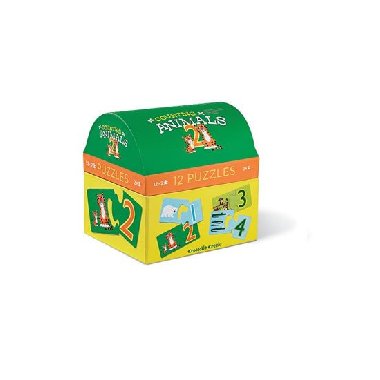 Puzzle truhlika: Counting Animals/Potn se zvtky (12 dvoudlnch puzzl) - neuveden