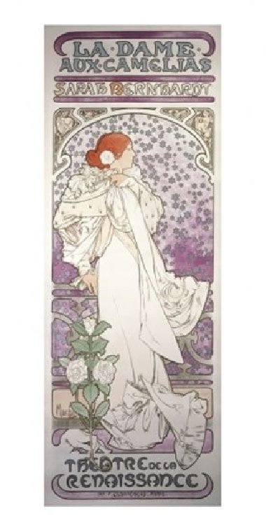 Pohled Alfons Mucha - La Dame aux Camlias pohled - dlouh - neuveden