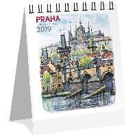 Praha akvarel micro - stoln kalend 2019 - Karel Stola