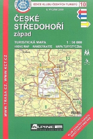 České Středohoří západ - mapa KČT 1:50 000 číslo 10 - Klub Českých Turistů