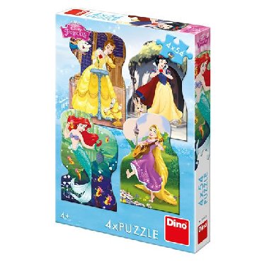 Disney Princezny a kamardi: puzzle 4x54 dlk - neuveden